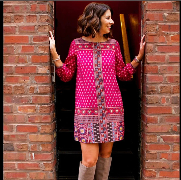 LOFT XS pink patterned tunic - Picture 1 of 8